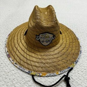 Farmers Defense Save the Bees Straw Gardening Sun Hat Flowers Bees